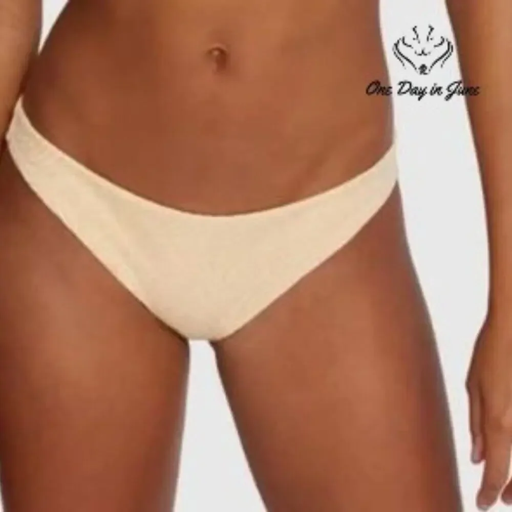 RVCA Run Wild Bikini Bottom Apricot Low Rise Medium NWT $52 Size XS